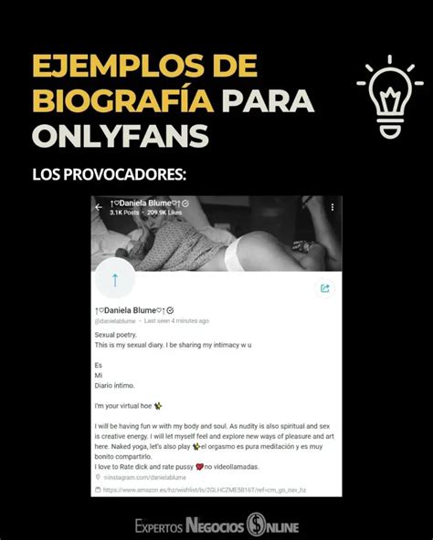 que poner en mi biografia de onlyfans|10 ideas de biografías de Onlyfans que convierten